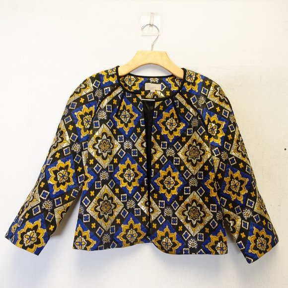 Ann Taylor Jackets & Blazers - Ann Taylor Loft Blazer Small Metallic Gold Silver Jacquard Brocade Party Formal
